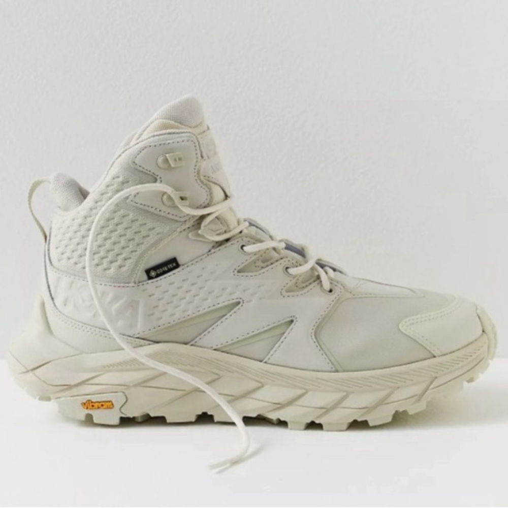 Hoka One One Beige/Cream All-Terrain Mid-Top Sneakers